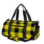 Yellow And Black Buffalo Check Print Gym Bag
