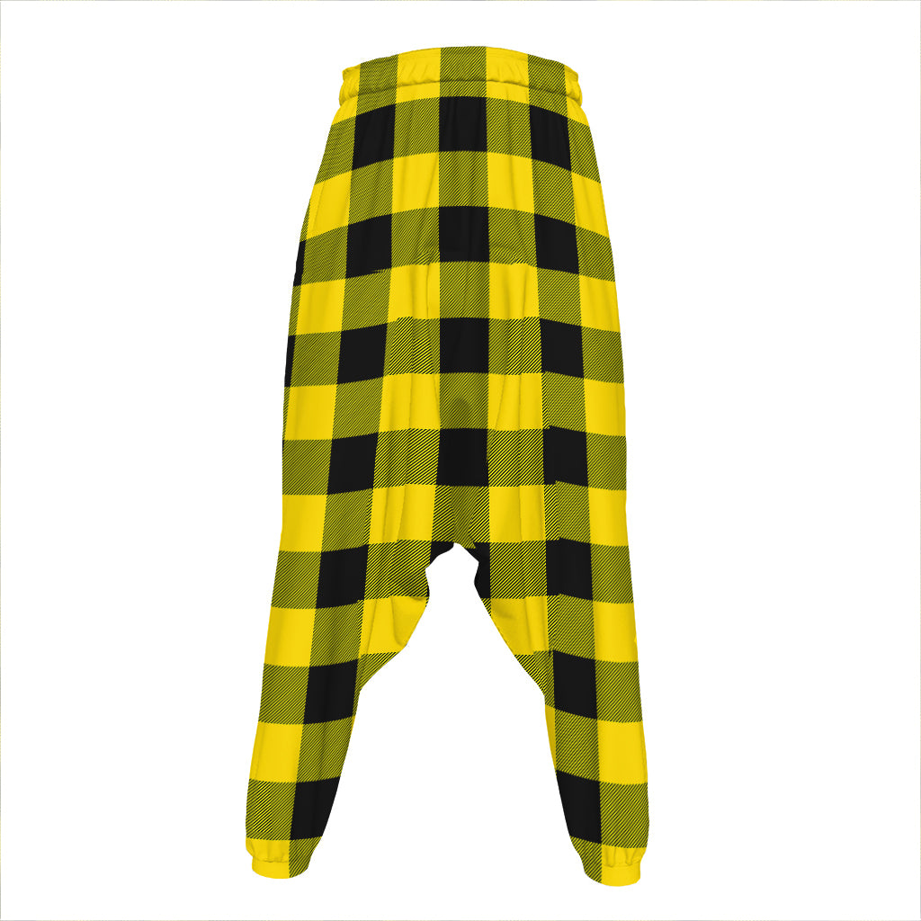 Yellow And Black Buffalo Check Print Hammer Pants