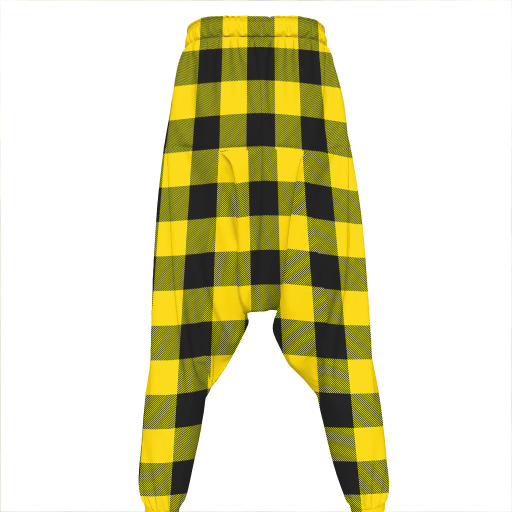 Yellow And Black Buffalo Check Print Hammer Pants