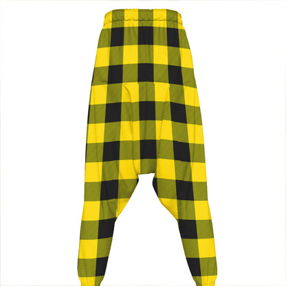 Yellow And Black Buffalo Check Print Hammer Pants