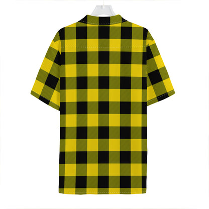 Yellow And Black Buffalo Check Print Hawaiian Shirt