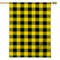 Yellow And Black Buffalo Check Print House Flag