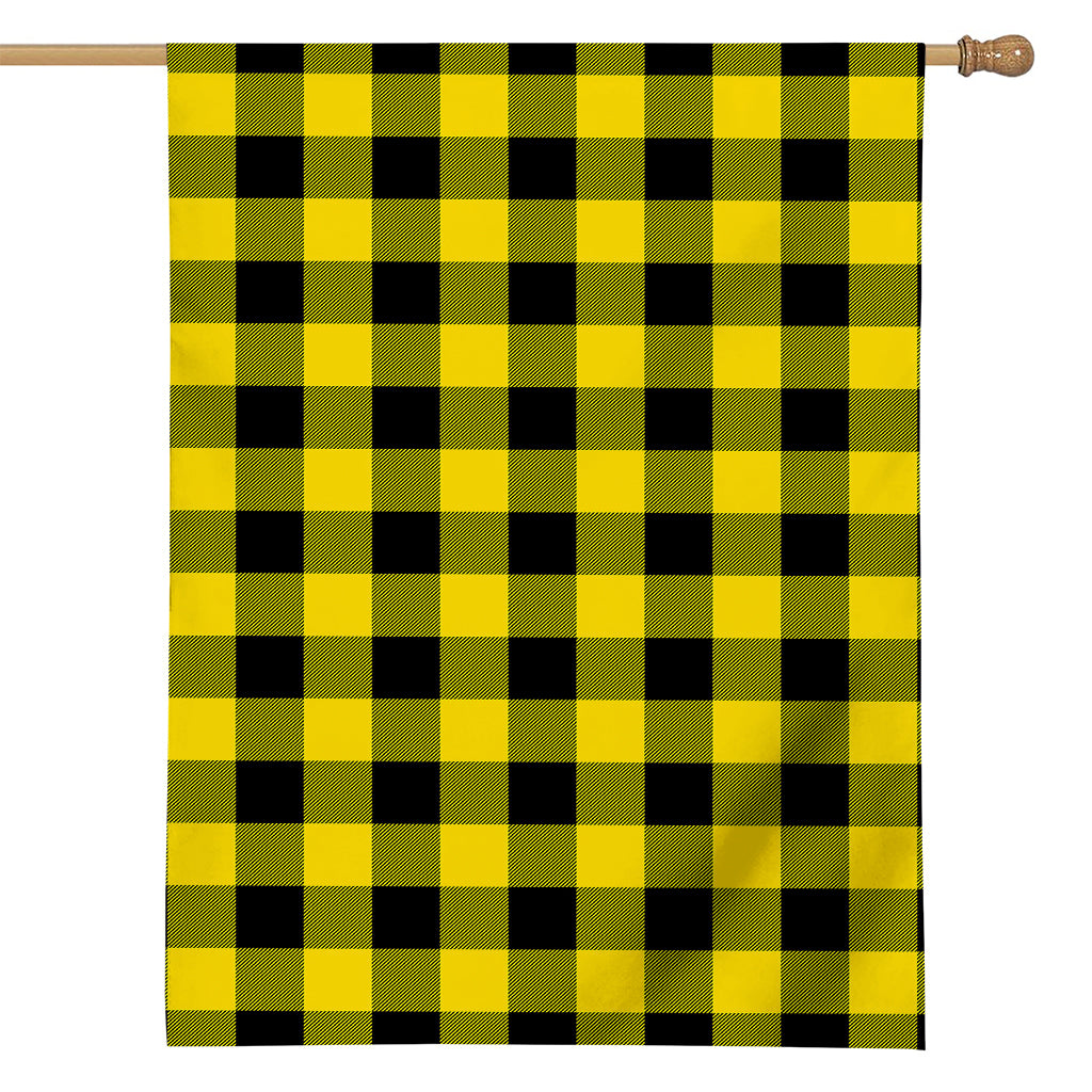 Yellow And Black Buffalo Check Print House Flag