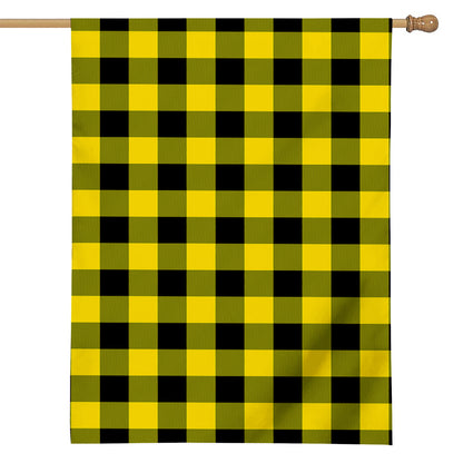 Yellow And Black Buffalo Check Print House Flag