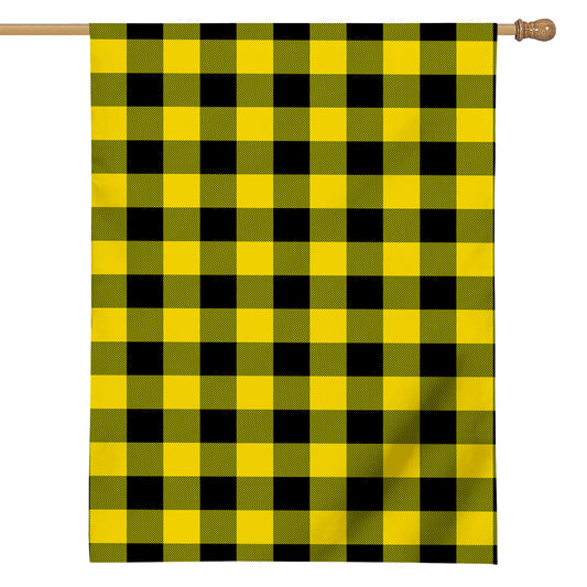 Yellow And Black Buffalo Check Print House Flag