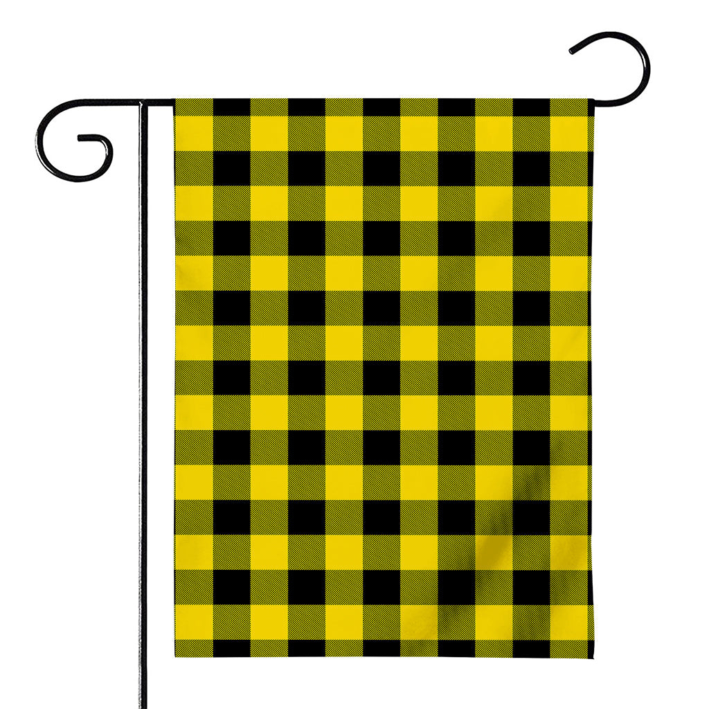 Yellow And Black Buffalo Check Print House Flag