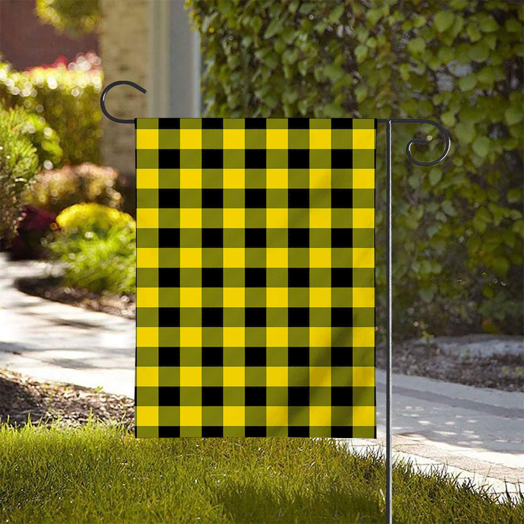 Yellow And Black Buffalo Check Print House Flag