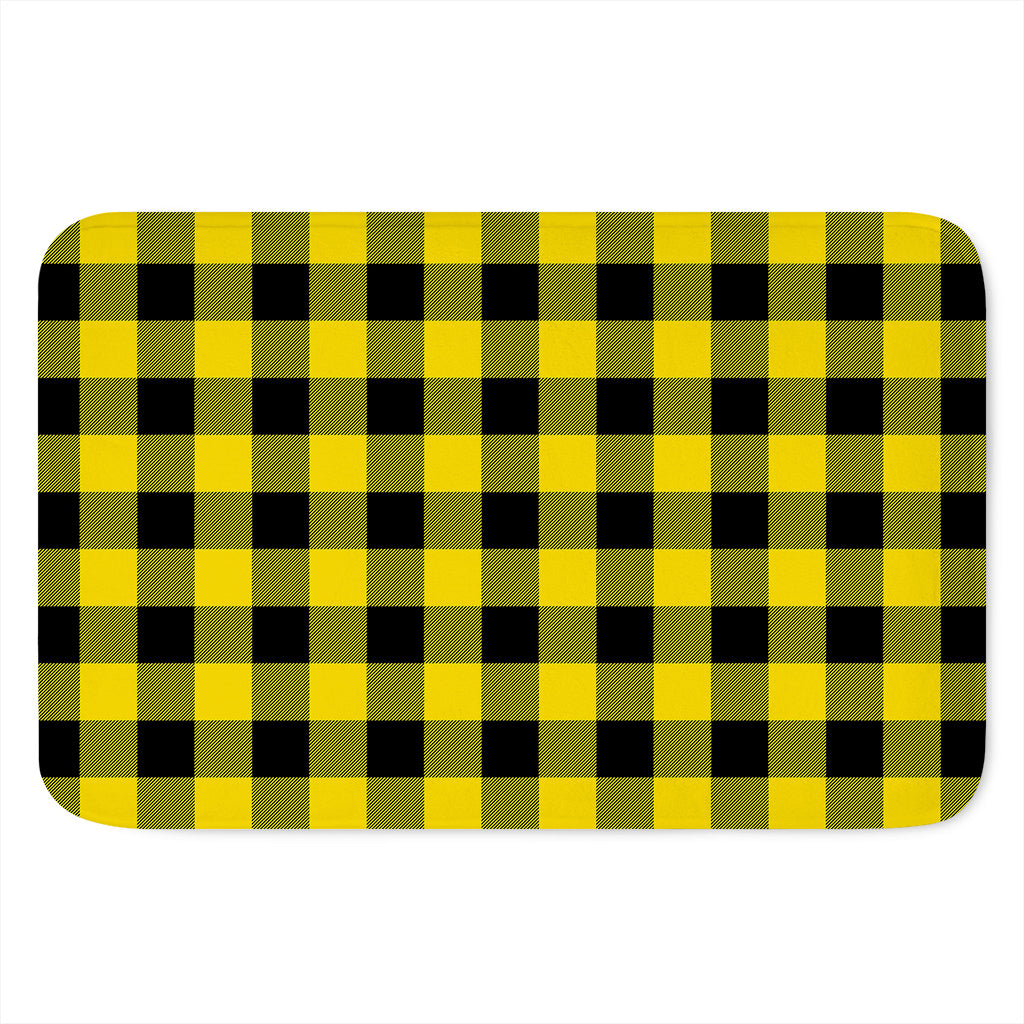 Yellow And Black Buffalo Check Print Indoor Door Mat