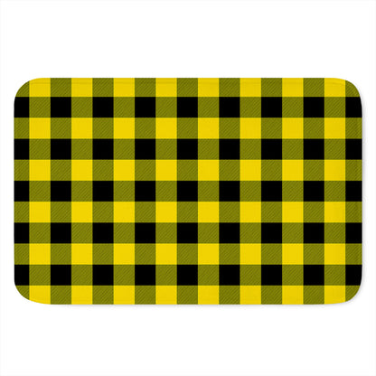 Yellow And Black Buffalo Check Print Indoor Door Mat