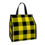 Yellow And Black Buffalo Check Print Insulated Lunch Tote