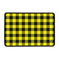 Yellow And Black Buffalo Check Print Kitchen Mat