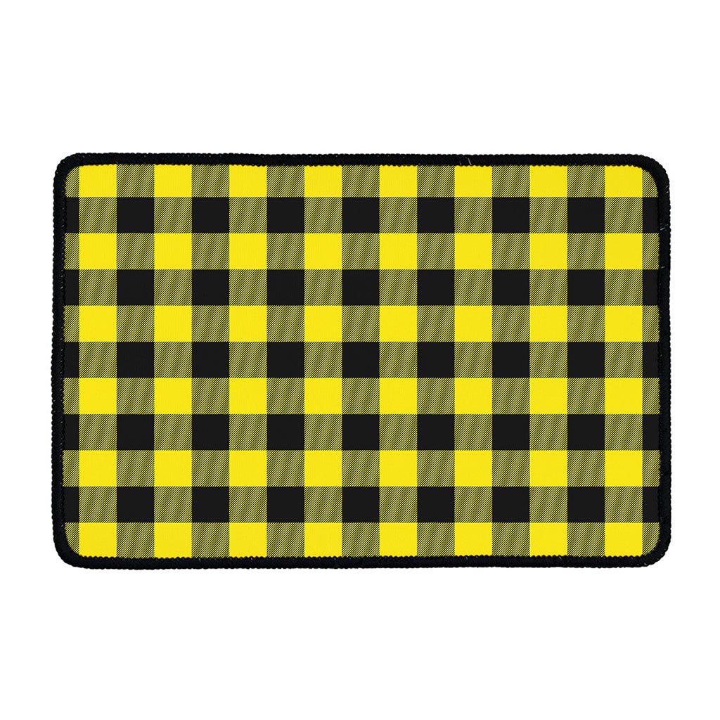 Yellow And Black Buffalo Check Print Kitchen Mat