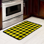 Yellow And Black Buffalo Check Print Kitchen Mat