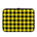 Yellow And Black Buffalo Check Print Laptop Sleeve