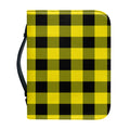 Yellow And Black Buffalo Check Print Leather Bible Cover