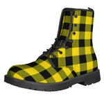 Yellow And Black Buffalo Check Print Backpack