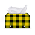 Yellow And Black Buffalo Check Print Leather Tissue Box Cover