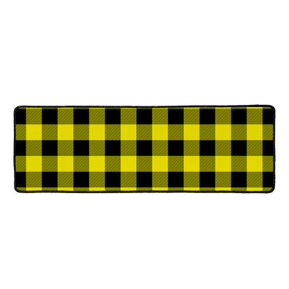 Yellow And Black Buffalo Check Print Long Kitchen Mat