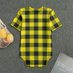 Yellow And Black Buffalo Check Print Men's Bodysuit