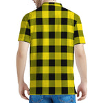 Yellow And Black Buffalo Check Print Men's Polo Shirt