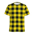 Yellow And Black Buffalo Check Print Men's Athletic T-Shirt