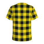 Yellow And Black Buffalo Check Print Men's Sports T-Shirt