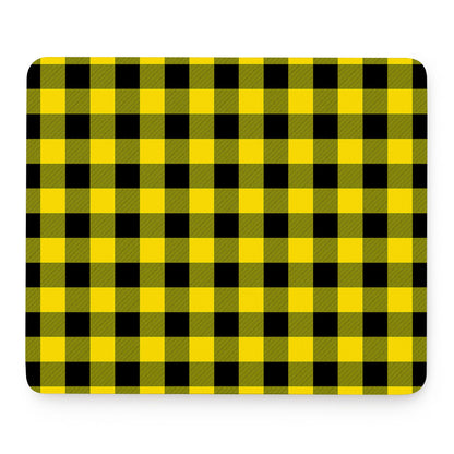 Yellow And Black Buffalo Check Print Mouse Pad