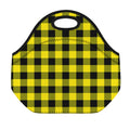 Yellow And Black Buffalo Check Print Neoprene Lunch Bag