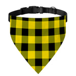 Yellow And Black Buffalo Check Print Over The Collar Dog Bandana