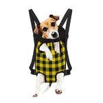 Yellow And Black Buffalo Check Print Pet Carrier Backpack