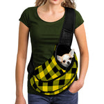 Yellow And Black Buffalo Check Print Pet Sling Carrier