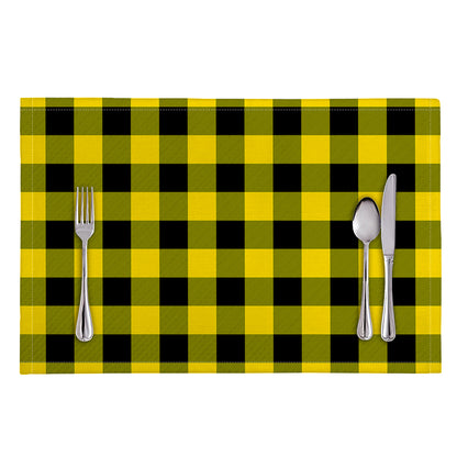 Yellow And Black Buffalo Check Print Placemat