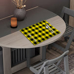 Yellow And Black Buffalo Check Print Placemat