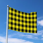 Yellow And Black Buffalo Check Print Polyester Flag