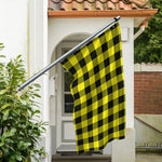 Yellow And Black Buffalo Check Print Polyester Flag