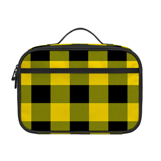 Yellow And Black Buffalo Check Print Portable Lunch Bag