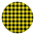 Yellow And Black Buffalo Check Print Round Blanket