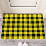 Yellow And Black Buffalo Check Print Rubber Doormat