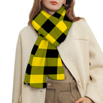 Yellow And Black Buffalo Check Print Scarf