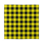 Yellow And Black Buffalo Check Print Silk Bandana
