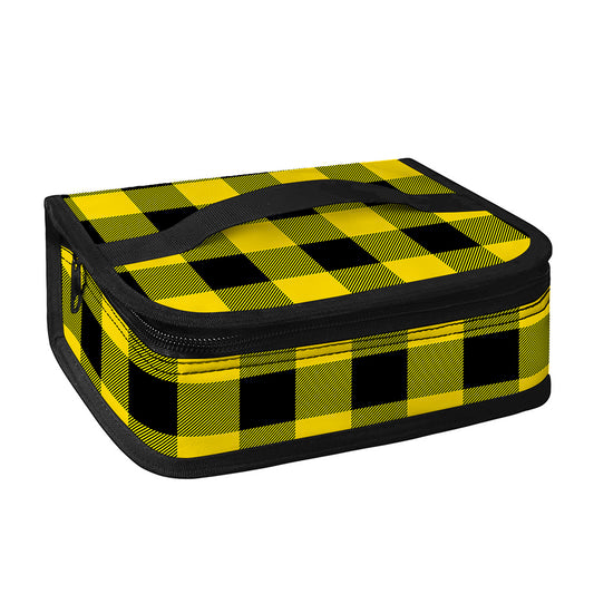 Yellow And Black Buffalo Check Print Small Lunch Bag