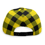 Yellow And Black Buffalo Check Print Snapback Cap