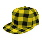 Yellow And Black Buffalo Check Print Snapback Cap