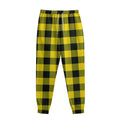 Yellow And Black Buffalo Check Print Sweatpants