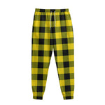 Yellow And Black Buffalo Check Print Sweatpants