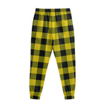 Yellow And Black Buffalo Check Print Sweatpants