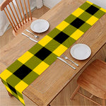 Yellow And Black Buffalo Check Print Table Runner