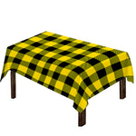 Yellow And Black Buffalo Check Print Tablecloth