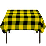 Yellow And Black Buffalo Check Print Tablecloth