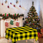 Yellow And Black Buffalo Check Print Tablecloth